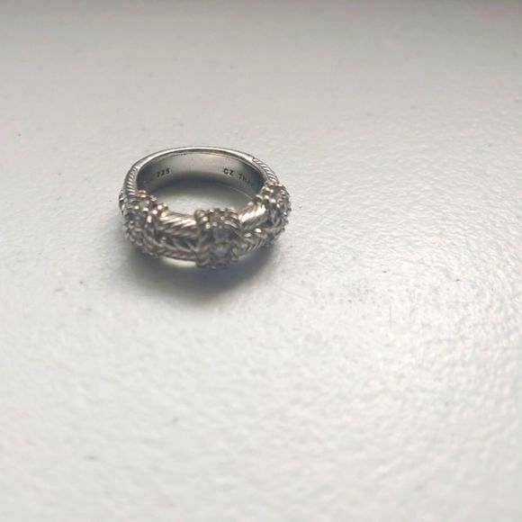 Judith Ripka sterling silver rope band 925 CZ ring size 6 - Picture 7 of 9